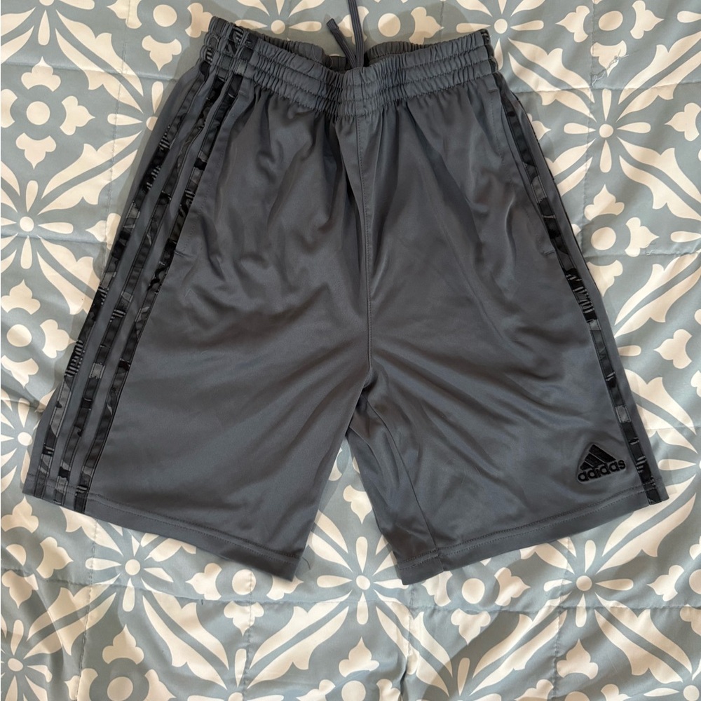 Adidas Gray Athletic Shorts Lightweight Moisture-Wicking